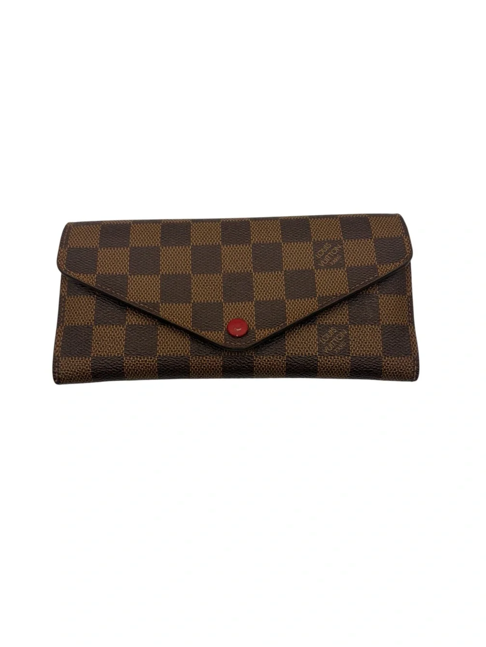 Louis Vuitton Damier Ebene Continental Wallet with Red Accents